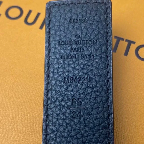 Louis Vuitton Women’s Monogram Leather Belt Gold LV Logo 85cm / 34in - Picture 3 of 5